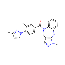 Cc1ccn(-c2ccc(C(=O)N3Cc4cnn(C)c4Nc4ccccc43)cc2C)n1 ZINC000045392145