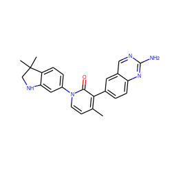 Cc1ccn(-c2ccc3c(c2)NCC3(C)C)c(=O)c1-c1ccc2nc(N)ncc2c1 ZINC000016052723