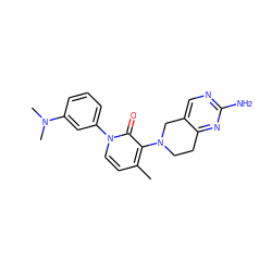 Cc1ccn(-c2cccc(N(C)C)c2)c(=O)c1N1CCc2nc(N)ncc2C1 ZINC001772578995