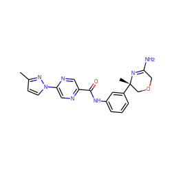 Cc1ccn(-c2cnc(C(=O)Nc3cccc([C@@]4(C)COCC(N)=N4)c3)cn2)n1 ZINC000113658327