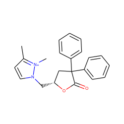 Cc1ccn(C[C@@H]2CC(c3ccccc3)(c3ccccc3)C(=O)O2)[n+]1C ZINC000013651176