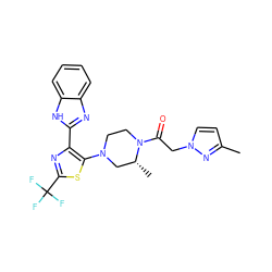 Cc1ccn(CC(=O)N2CCN(c3sc(C(F)(F)F)nc3-c3nc4ccccc4[nH]3)C[C@H]2C)n1 ZINC001772574495