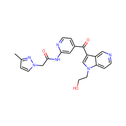 Cc1ccn(CC(=O)Nc2cc(C(=O)c3cn(CCO)c4ccncc34)ccn2)n1 ZINC001772639434