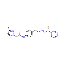 Cc1ccn(CC(=O)Nc2ccc(CCNC[C@H](O)c3cccnc3)cc2)n1 ZINC000049068766