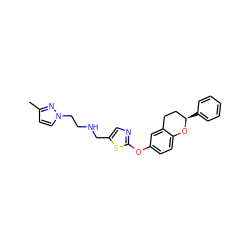 Cc1ccn(CCNCc2cnc(Oc3ccc4c(c3)CC[C@@H](c3ccccc3)O4)s2)n1 ZINC000145560012