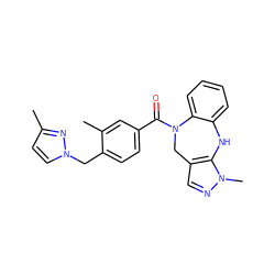 Cc1ccn(Cc2ccc(C(=O)N3Cc4cnn(C)c4Nc4ccccc43)cc2C)n1 ZINC000299864490