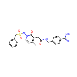 Cc1ccn(NS(=O)(=O)Cc2ccccc2)c(=O)c1CC(=O)NCc1ccc(C(=N)N)cc1 ZINC000045244914