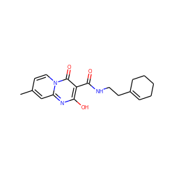 Cc1ccn2c(=O)c(C(=O)NCCC3=CCCCC3)c(O)nc2c1 ZINC000015943851