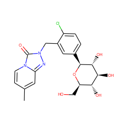 Cc1ccn2c(=O)n(Cc3cc([C@@H]4O[C@H](CO)[C@@H](O)[C@H](O)[C@H]4O)ccc3Cl)nc2c1 ZINC000096175388