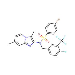 Cc1ccn2c(C)c(N(Cc3ccc(F)c(C(F)(F)F)c3)S(=O)(=O)c3ccc(Br)cc3)nc2c1 ZINC000167640728