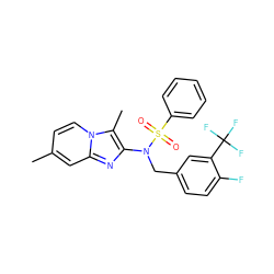 Cc1ccn2c(C)c(N(Cc3ccc(F)c(C(F)(F)F)c3)S(=O)(=O)c3ccccc3)nc2c1 ZINC000167638494