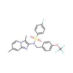 Cc1ccn2c(C)c(N(Cc3ccc(OC(F)(F)F)cc3)S(=O)(=O)c3ccc(F)cc3)nc2c1 ZINC000167642135