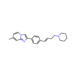 Cc1ccn2cc(-c3ccc(/C=C/CCN4CCCCC4)cc3)nc2c1 ZINC000013819593