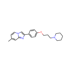 Cc1ccn2cc(-c3ccc(OCCCN4CCCCC4)cc3)nc2c1 ZINC000001909625