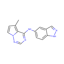 Cc1ccn2ncnc(Nc3ccc4[nH]ncc4c3)c12 ZINC000028900968