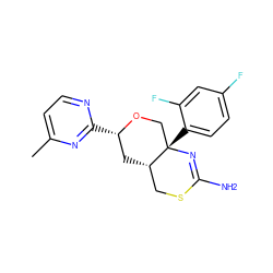 Cc1ccnc([C@H]2C[C@H]3CSC(N)=N[C@@]3(c3ccc(F)cc3F)CO2)n1 ZINC000146165871