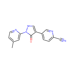 Cc1ccnc(-n2[nH]cc(-c3ccc(C#N)nc3)c2=O)c1 ZINC000036517978