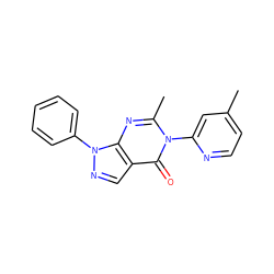 Cc1ccnc(-n2c(C)nc3c(cnn3-c3ccccc3)c2=O)c1 ZINC000473247772