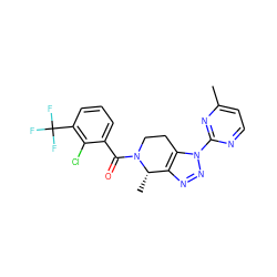 Cc1ccnc(-n2nnc3c2CCN(C(=O)c2cccc(C(F)(F)F)c2Cl)[C@H]3C)n1 ZINC000225989858