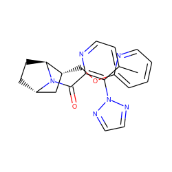 Cc1ccnc(C(=O)N2[C@H]3CC[C@H]2[C@H](COc2ccccn2)C3)c1-n1nccn1 ZINC000226064050