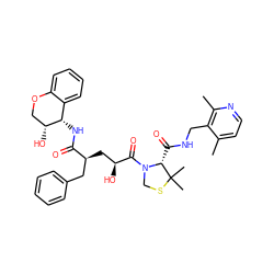 Cc1ccnc(C)c1CNC(=O)[C@H]1N(C(=O)[C@@H](O)C[C@@H](Cc2ccccc2)C(=O)N[C@H]2c3ccccc3OC[C@H]2O)CSC1(C)C ZINC000029487842