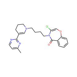 Cc1ccnc(C2=CN(CCCCN3C(=O)c4ccccc4OC=C3Cl)CCC2)n1 ZINC000028524883