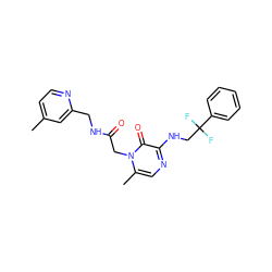 Cc1ccnc(CNC(=O)Cn2c(C)cnc(NCC(F)(F)c3ccccc3)c2=O)c1 ZINC000013493142