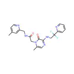 Cc1ccnc(CNC(=O)Cn2c(C)cnc(NCC(F)(F)c3ccccn3)c2=O)c1 ZINC000013493143