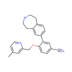 Cc1ccnc(COc2ccc(C#N)cc2-c2ccc3c(c2)CCNCC3)c1 ZINC000205448630