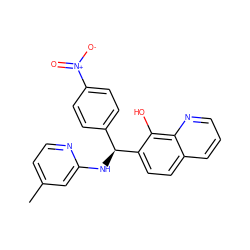 Cc1ccnc(N[C@@H](c2ccc([N+](=O)[O-])cc2)c2ccc3cccnc3c2O)c1 ZINC000015016408