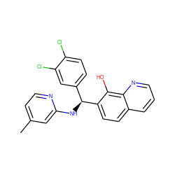 Cc1ccnc(N[C@@H](c2ccc(Cl)c(Cl)c2)c2ccc3cccnc3c2O)c1 ZINC000103262600