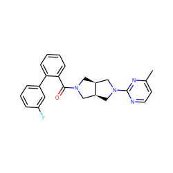 Cc1ccnc(N2C[C@H]3CN(C(=O)c4ccccc4-c4cccc(F)c4)C[C@H]3C2)n1 ZINC000116821579