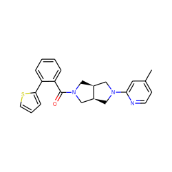 Cc1ccnc(N2C[C@H]3CN(C(=O)c4ccccc4-c4cccs4)C[C@H]3C2)c1 ZINC000116825599