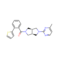 Cc1ccnc(N2C[C@H]3CN(C(=O)c4ccccc4-c4cccs4)C[C@H]3C2)n1 ZINC000116823137