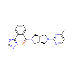 Cc1ccnc(N2C[C@H]3CN(C(=O)c4ccccc4-c4nnc[nH]4)C[C@H]3C2)n1 ZINC000116824246