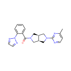 Cc1ccnc(N2C[C@H]3CN(C(=O)c4ccccc4-n4nccn4)C[C@H]3C2)n1 ZINC000116822157