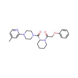 Cc1ccnc(N2CCN(C(=O)[C@H]3CCCCN3C(=O)COc3ccccc3)CC2)c1 ZINC000299858391