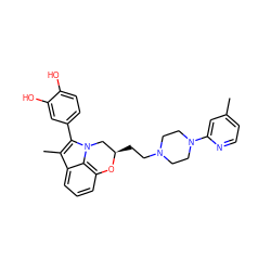 Cc1ccnc(N2CCN(CC[C@@H]3Cn4c(-c5ccc(O)c(O)c5)c(C)c5cccc(c54)O3)CC2)c1 ZINC000026469675