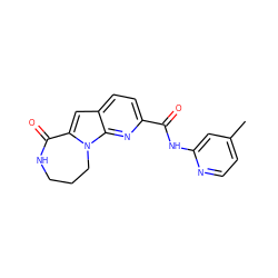 Cc1ccnc(NC(=O)c2ccc3cc4n(c3n2)CCCNC4=O)c1 ZINC000117698862