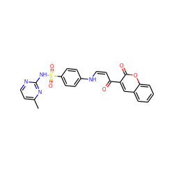 Cc1ccnc(NS(=O)(=O)c2ccc(N/C=C\C(=O)c3cc4ccccc4oc3=O)cc2)n1 ZINC001772616197