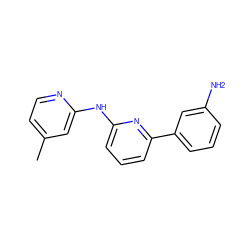 Cc1ccnc(Nc2cccc(-c3cccc(N)c3)n2)c1 ZINC000084687288