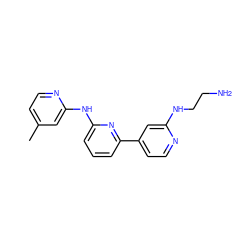 Cc1ccnc(Nc2cccc(-c3ccnc(NCCN)c3)n2)c1 ZINC000084687286