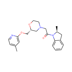 Cc1ccnc(OC[C@H]2CN(CC(=O)N3c4ccccc4C[C@@H]3C)CCO2)c1 ZINC000222447168