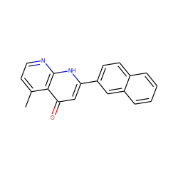 Cc1ccnc2[nH]c(-c3ccc4ccccc4c3)cc(=O)c12 ZINC000005504156