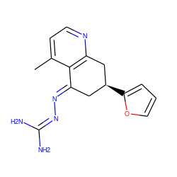 Cc1ccnc2c1/C(=N/N=C(N)N)C[C@H](c1ccco1)C2 ZINC000013474732