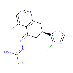 Cc1ccnc2c1/C(=N/N=C(N)N)C[C@H](c1sccc1Cl)C2 ZINC000013474718