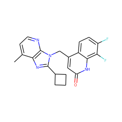 Cc1ccnc2c1nc(C1CCC1)n2Cc1cc(=O)[nH]c2c(F)c(F)ccc12 ZINC000059097158