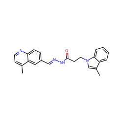 Cc1ccnc2ccc(/C=N/NC(=O)CCn3cc(C)c4ccccc43)cc12 ZINC000115597700