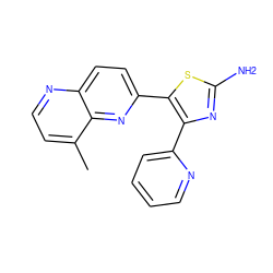 Cc1ccnc2ccc(-c3sc(N)nc3-c3ccccn3)nc12 ZINC000013581999