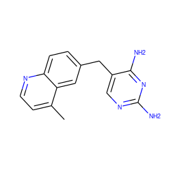 Cc1ccnc2ccc(Cc3cnc(N)nc3N)cc12 ZINC000029569115